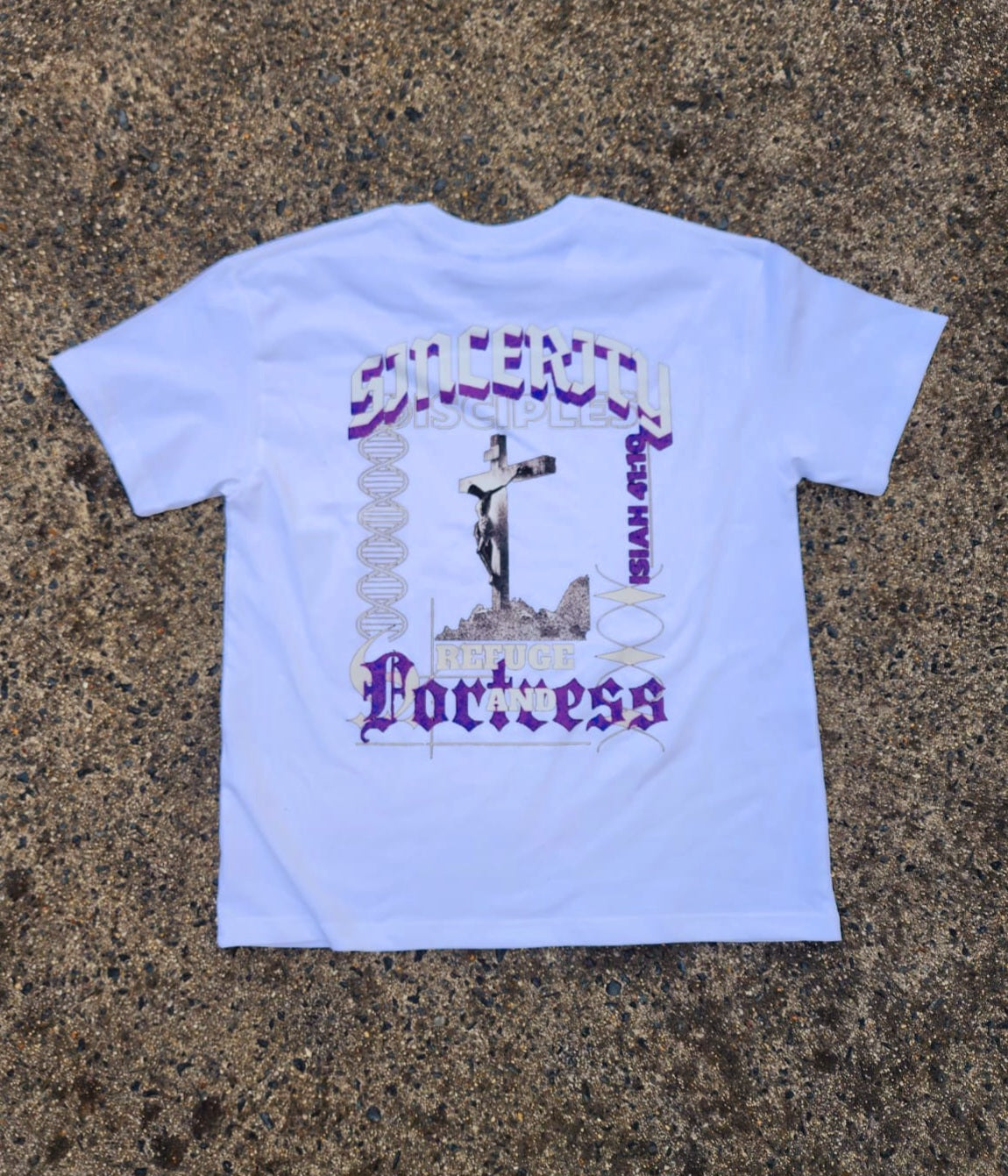 'Eternal Fortress' - White & Purple Tee